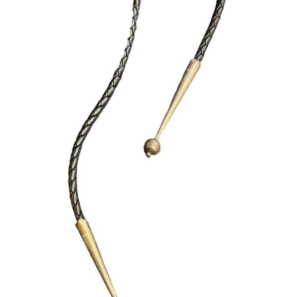 Vintage Leather Bolo Tie Southwestern Beads Gemstone Beads Multi-strand - Picture 8 of 16